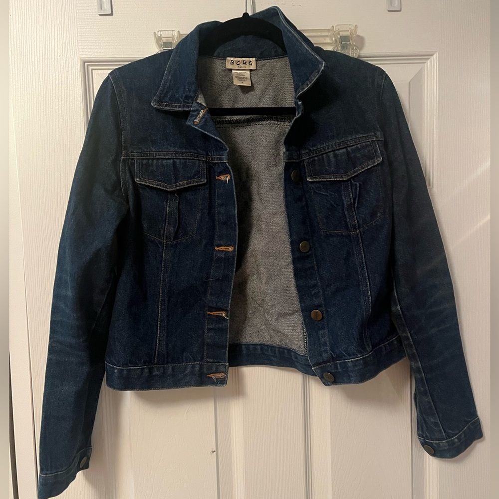 Vintage BCBG Paris denim jean jacket, sz S